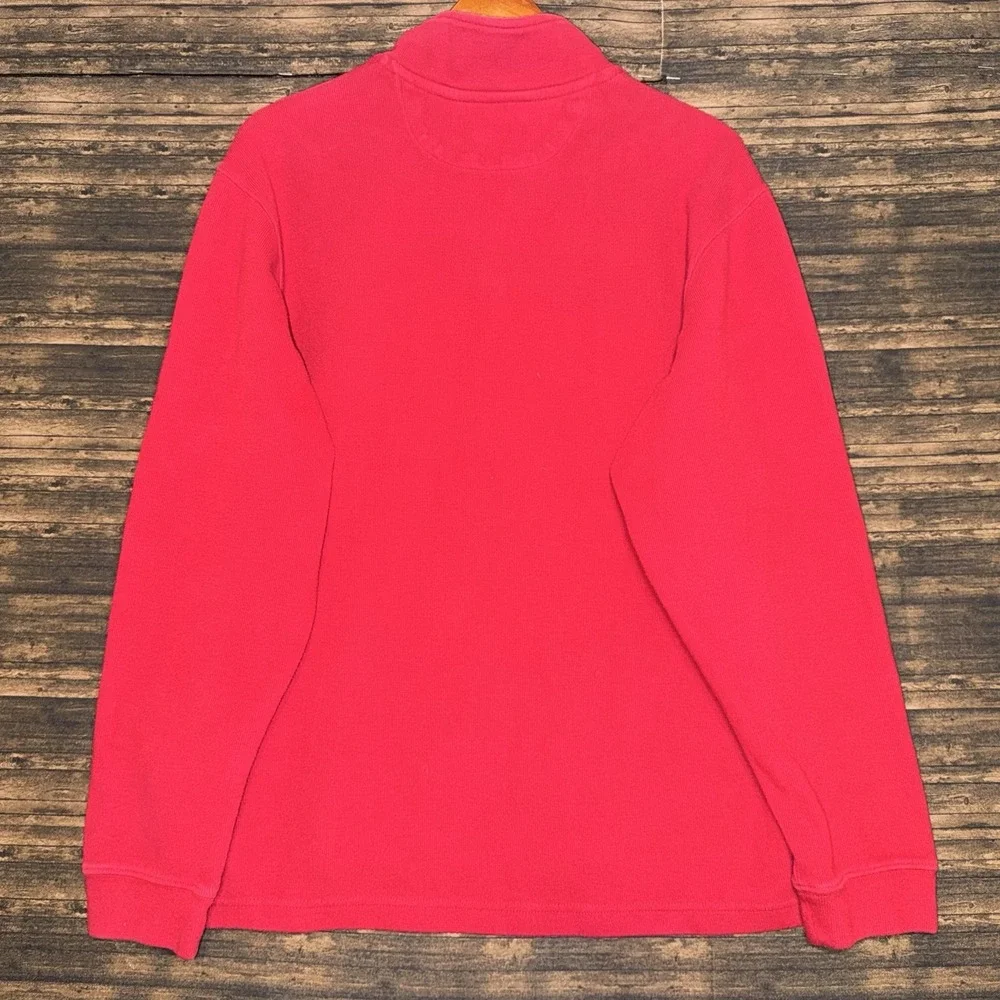Chaps 1/4 Zip Pullover Men L Red Sweatshirt Long Sleeve VC200162